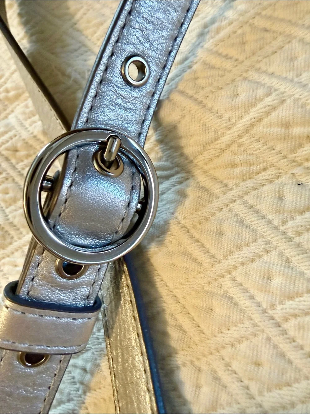 Coach Zoe Shoulder strap - Metallic Silver Leather replacement strap - Picture 9 of 10